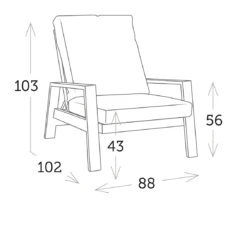 Butaca Reclinable Adele Caqui 7 Butaca Reclinable Adele Caqui -Fuego y Brasa Butaca Reclinable Adele Caqui 2
