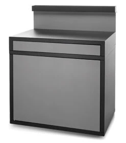 Mesa Auxiliar Acero Cerrada Negro Y Gris