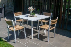 Mesa Cuadrada Stipa Blanca -Fuego y Brasa Mesa Cuadrada Stipa Blanca 1