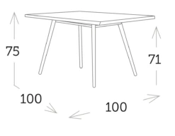 Mesa Cuadrada Stipa Blanca -Fuego y Brasa Mesa Cuadrada Stipa Blanca 2