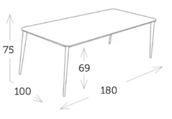 Mesa Rectangular Cerámica Timo Charcoal -Fuego y Brasa Mesa Rectangular Ceramica Timo Charcoal 1