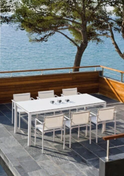 Mesa Rectangular Cristal Grande Una Blanca -Fuego y Brasa Mesa Rectangular Cristal Grande Una Blanca 1