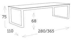 Mesa Rectangular Extensible Cerámica Fermo Charcoal -Fuego y Brasa Mesa Rectangular Extensible Ceramica Fermo Charcoal 1
