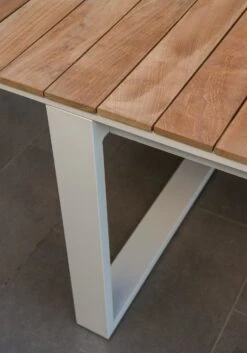 Mesa Rectangular Extensible Teca Fermo Blanca -Fuego y Brasa Mesa Rectangular Extensible Teca Fermo Blanca 3