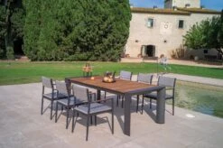 Mesa Rectangular Extensible Teca Ter Charcoal -Fuego y Brasa Mesa Rectangular Extensible Teca Ter Charcoal 1