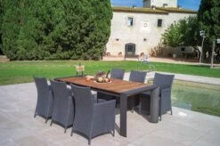 Mesa Rectangular Extensible Teca Ter Charcoal -Fuego y Brasa Mesa Rectangular Extensible Teca Ter Charcoal 2