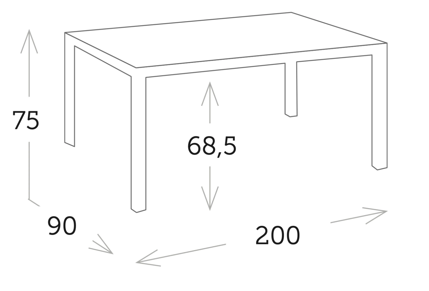 Mesa Rectangular Cristal Grande Una Charcoal 6 Mesa Rectangular Cristal Grande Una Charcoal - Imagen 4
