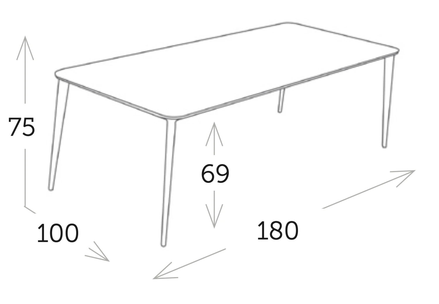 Mesa Rectangular Teka Timo Charcoal 4 Mesa Rectangular Teka Timo Charcoal - Imagen 2