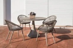 Mesa Redonda Cristal Fano Champagne -Fuego y Brasa Mesa Redonda Cristal Fano Champagne 1