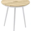 Mesa Redonda Pequeña Teca Lazio Blanca 1 Mesa Redonda Pequeña Teca Lazio Blanca -Fuego y Brasa Mesa Redonda Pequena Teca Lazio Blanca