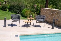 Mesa Redonda Pequeña Teca Lazio Charcoal -Fuego y Brasa Mesa Redonda Pequena Teca Lazio Charcoal 2