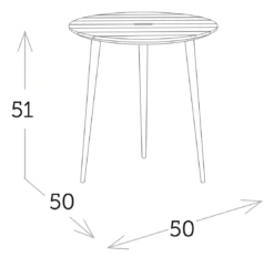 Mesa Redonda Pequeña Teca Lazio Charcoal -Fuego y Brasa Mesa Redonda Pequena Teca Lazio Charcoal 3