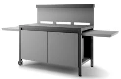 Mesa Rodante Acero Cerrada Negro Y Gris