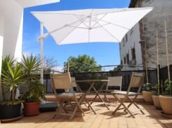 Parasol Tristan Rectangular Aluminio Blanco -Fuego y Brasa Parasol Tristan Rectangular Aluminio Blanco 1