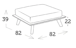 Reposapiés Con Cojín Positano Caqui -Fuego y Brasa Reposapies con Cojin Positano Caqui 1