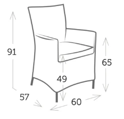 Sillón Con Cojín California Gris -Fuego y Brasa Sillon con Cojin California Gris 2