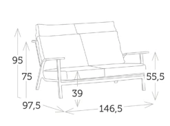 Sofá 2 Plazas Dandy Charcoal -Fuego y Brasa Sofa 2 Plazas Dandy Charcoal 4