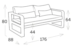 Sofá 2 Plazas Fermo Blanco -Fuego y Brasa Sofa 2 Plazas Fermo Blanco 2
