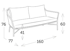 Sofá 2 Plazas Con Cojines Rio Charcoal -Fuego y Brasa Sofa 2 Plazas con Cojines Rio Charcoal 2
