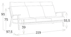 Sofá 3 Plazas Dandy Charcoal -Fuego y Brasa Sofa 3 Plazas Dandy Charcoal 3