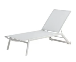 Tumbona Cannes Apilable Con Ruedas Blanca